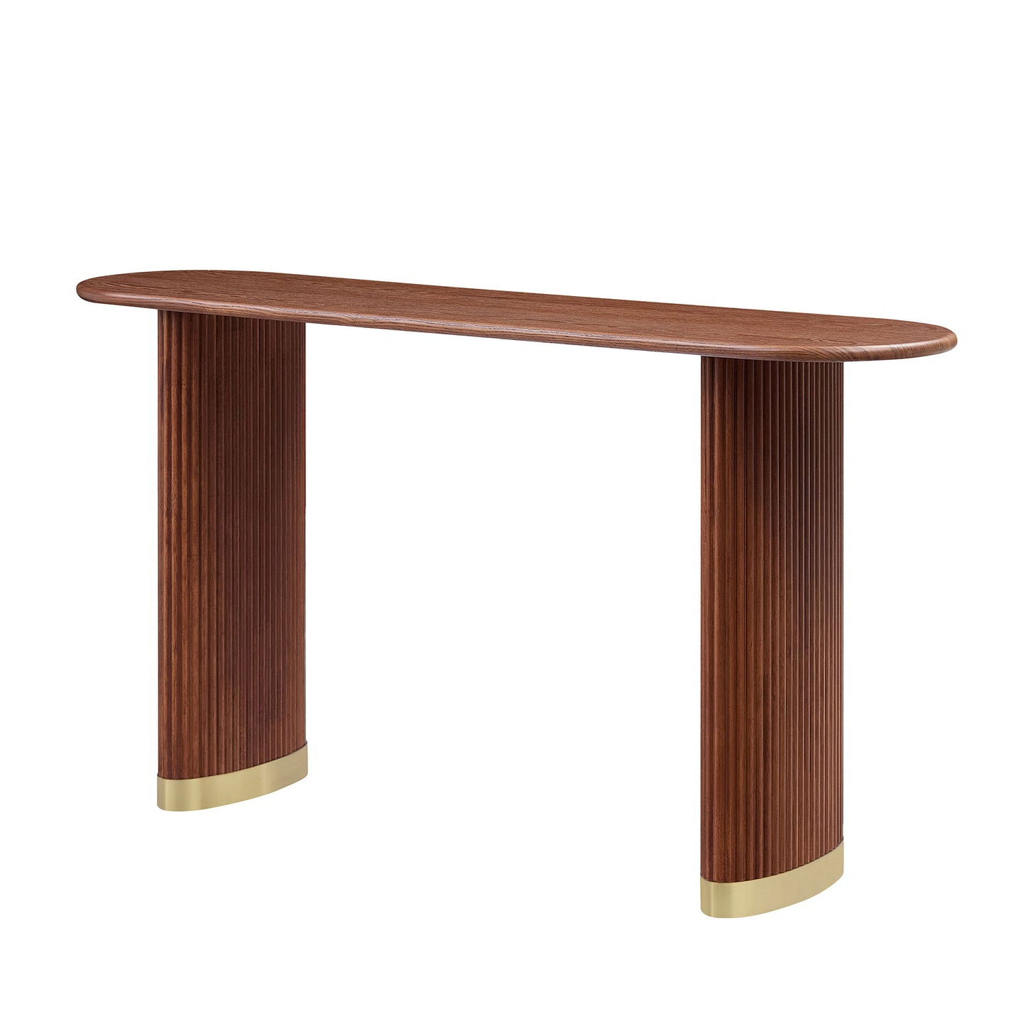Length 59.1 Inch Entryway Table For Living Room,Narrow Console Table With Unique Stainless Steel Legs Design, Modern Design MDF Sofa Table Entrance Table For Hallway, Entrance,Apartment,Brown