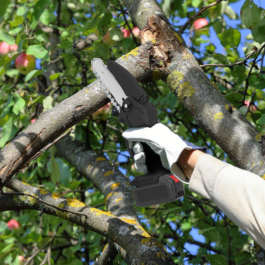 1Pc Electric Mini Chainsaw1Pc Portable Handheld Cordless Small Chain Saw Battery Powered With 2Pcs 2200mAh Rechargeable Batteries 4in Or 6in Chains For Pruning Trees Wood Cutting