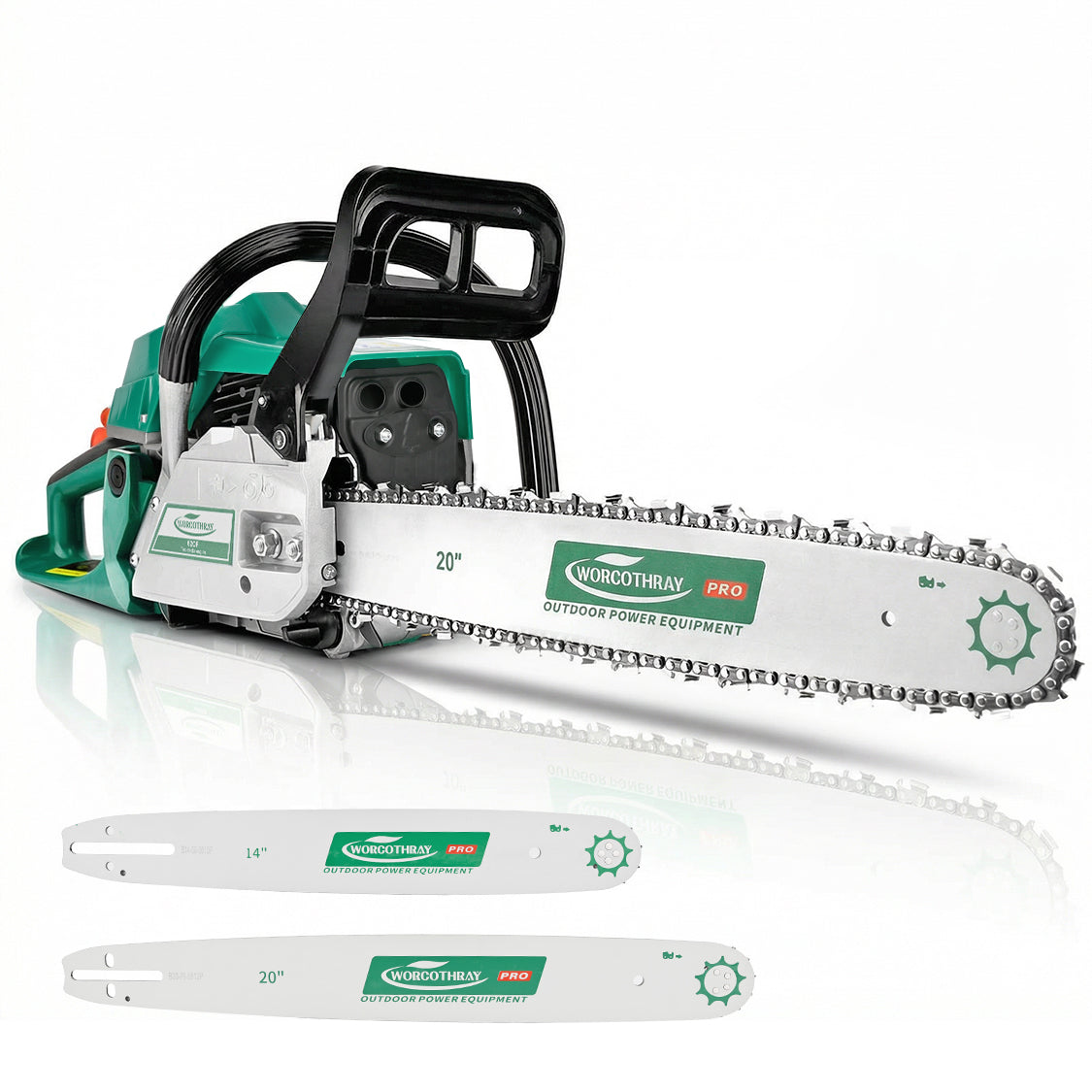 62CC 2-Stroke 14-20 Gasoline Chainsaw Power Engine Wood Cutting Gas Chain Saw