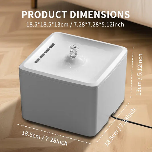 Square Pet Water Dispenser, Silent Circulating Water, Multi-layer Filtration, Clean And Hygienic, Allowing Cats And Dogs To Drink With Peace Of Mind All Day Long