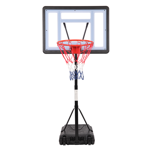 HY-B064S Portable Movable Swimming Pool PVC Transparent Backboard Basketball Stand Basket Adjustment Height 1.15m-1.35m Maximum Applicable For 7 Ball