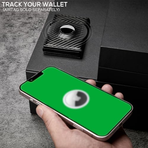 Airtag Wallet Men Minimalist Up Wallet With Money Clip RFID Card Holder Slim Wallet With Airtag Holder,ID Window