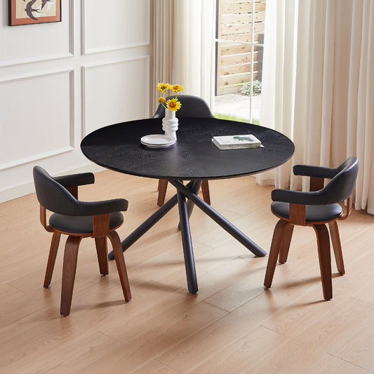 53.14 Round MDF Coffee Table End Table Short Leisure Tea Table Cross Legs Metal Base, Easy To Assemble,BLACK
