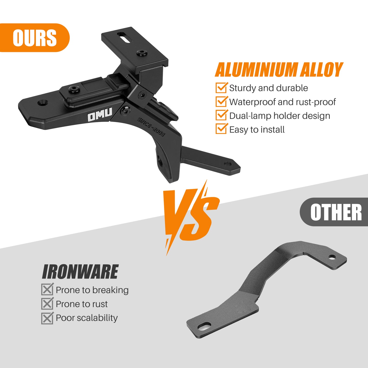 OMU Genesis Series A-Pillar Light System Mount For Jeep Wrangler 4XE Not Fit JT Mojave JT Sand Runner And Rubicon 392