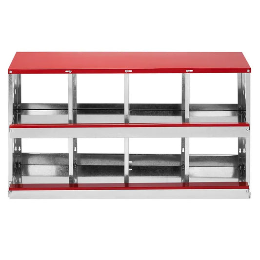8 Compartment Roll Out Chicken Nesting Box With Basket, Egg Nest Box Chicken Laying Box Hens Chicken Coop Box,
