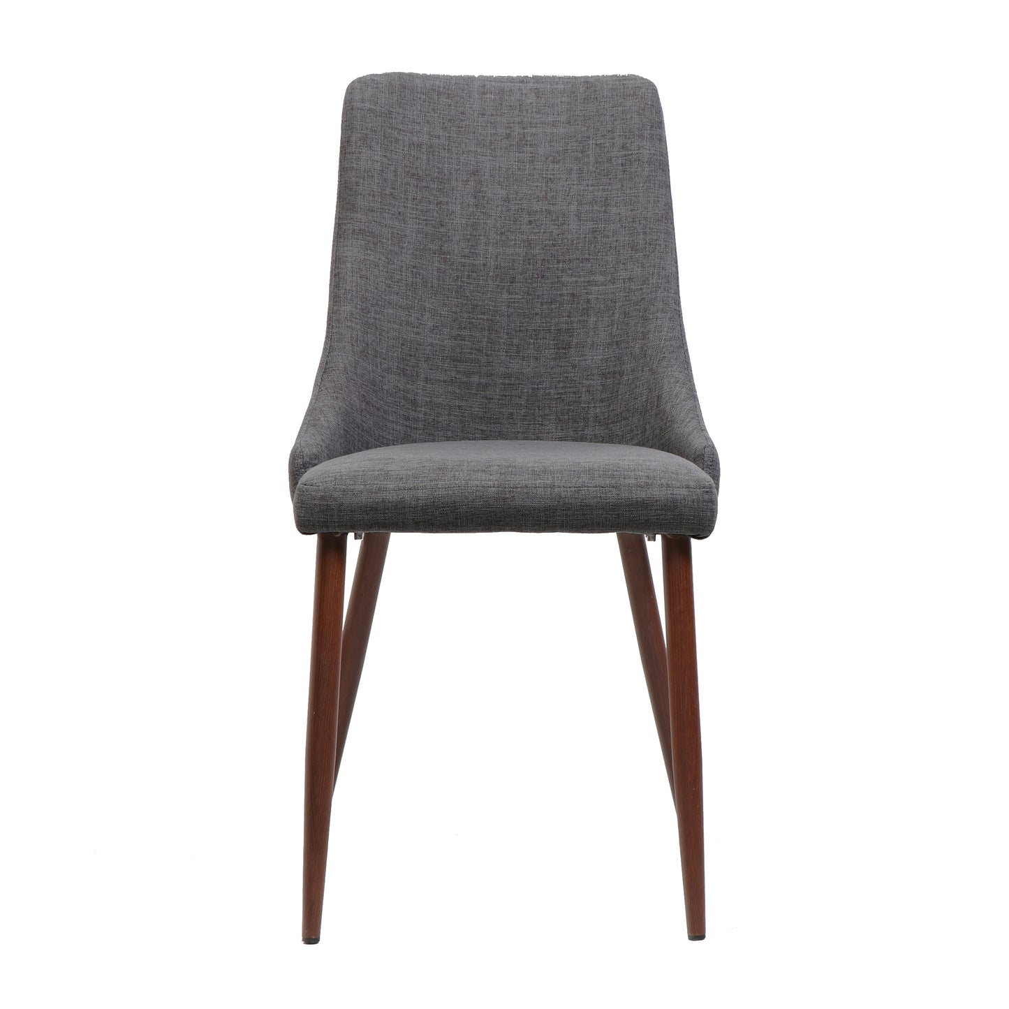 Mid Century Modern Fabric Armless Dining Chairs, Set Of 2, Light Gray