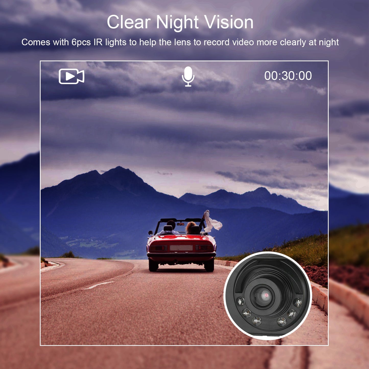 Full HD 1080P Car DVR Recorder, 90 Degree Wide Angle Dashcam, Night Vision With Infrared Lights, Seamless Loop Recording, Support Up To 32G MMC Card