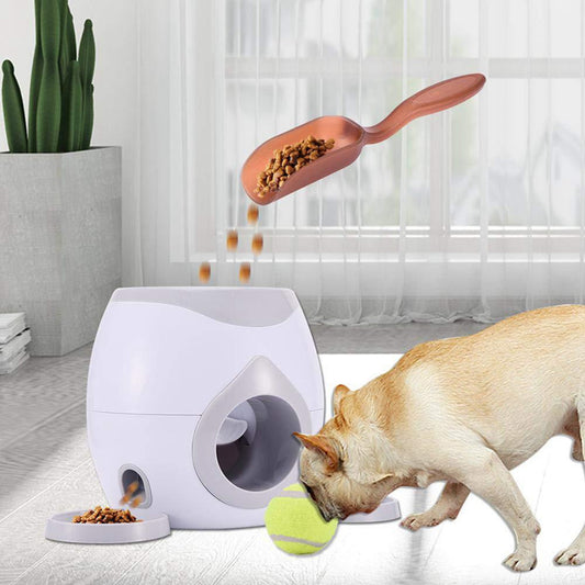 Automatic Pet Feeder Fetch Tennis Ball Dog Training Toys Interactive Throwing Ball Machine