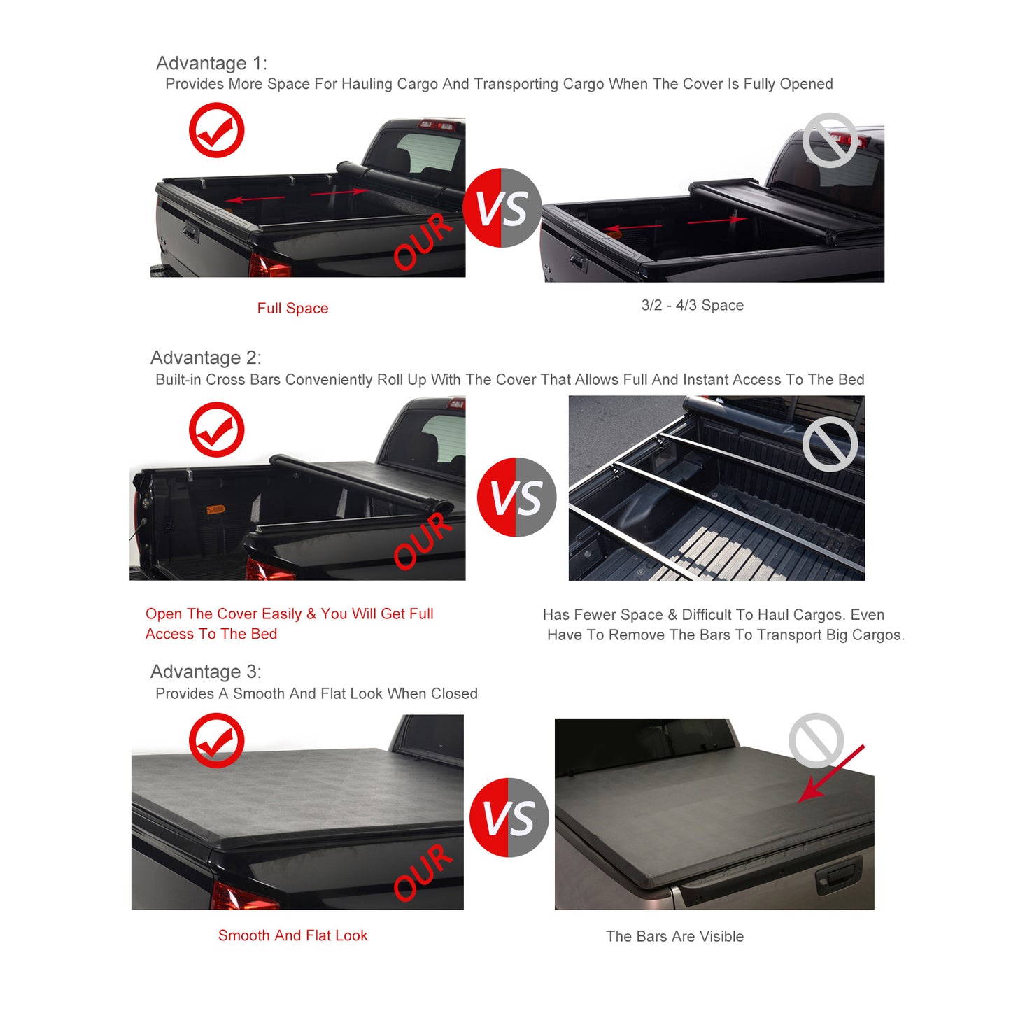 Soft Vinyl Roll-Up Tonneau Cover Assembly Fit 00-04 Dakota 5'3 Fleetside Bed--A80034-1212