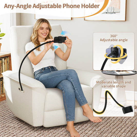 270 Power Swivel Rocker Recliner Chair W Phone Holder, Electric Glider Reclining Sofa With USB Ports, Power Swivel Glider, Rocking Chair Nursery Recliners For Living Room Bedroom Beige-gray