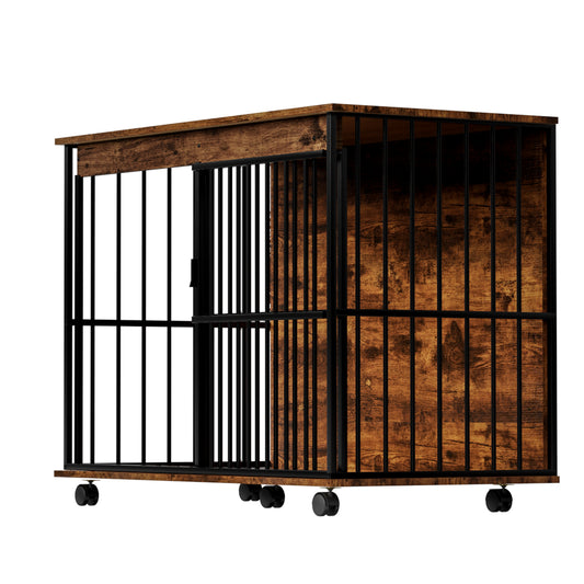 Dog Crate Furniture , Large Dog Cage Furniture With Tray For Medium Large Dogs, Wooden Dog Kennel Furniture
