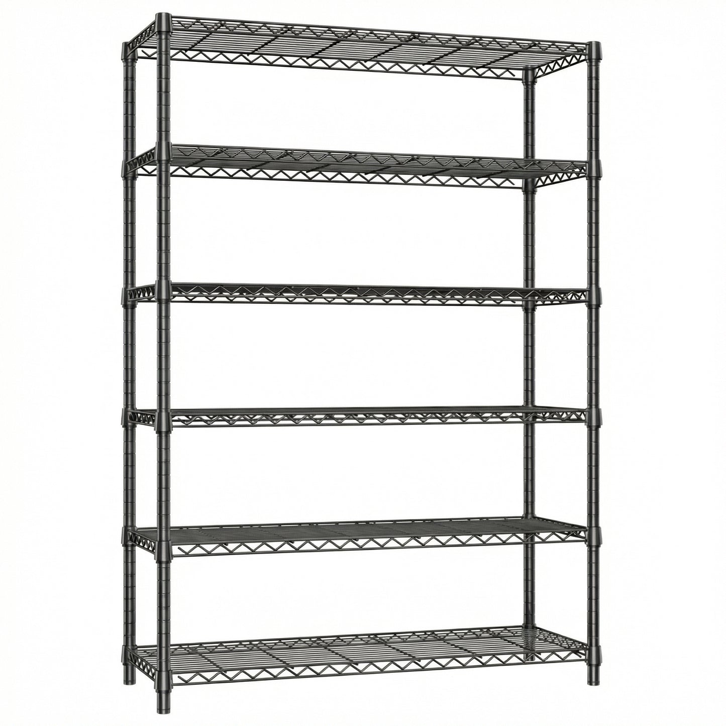 6 Tiers Storage Shelves Load 2100LBS, Metal Shelving Wire Metal Shelving Unit Shelves For Storage Adjustable Garage Shelving For Pantry Kitchen Garage Black 17.7 D X 47.3 W X 82.4 H