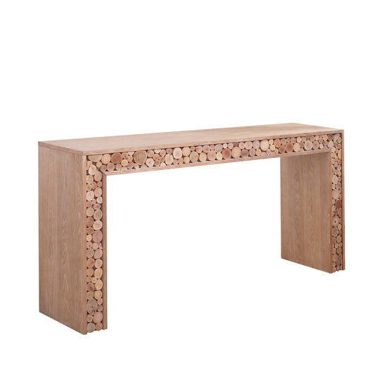 Rustic Wood Console Table With Natural Log Accents 62 Entryway Table, Narrow Sofa Table, Hallway Accent Table Modern Farmhouse Style