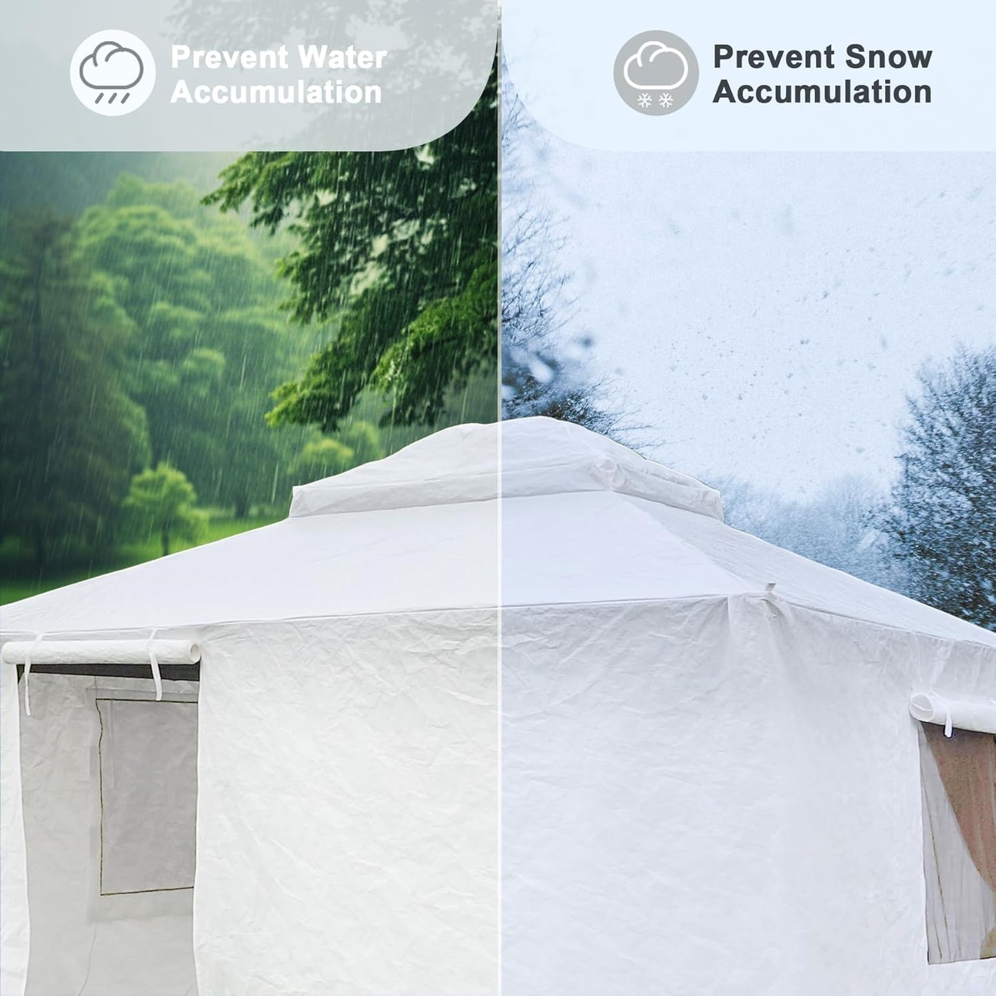 Gazebo Cover For 8 X 8 Metal Patio Gazebo, White