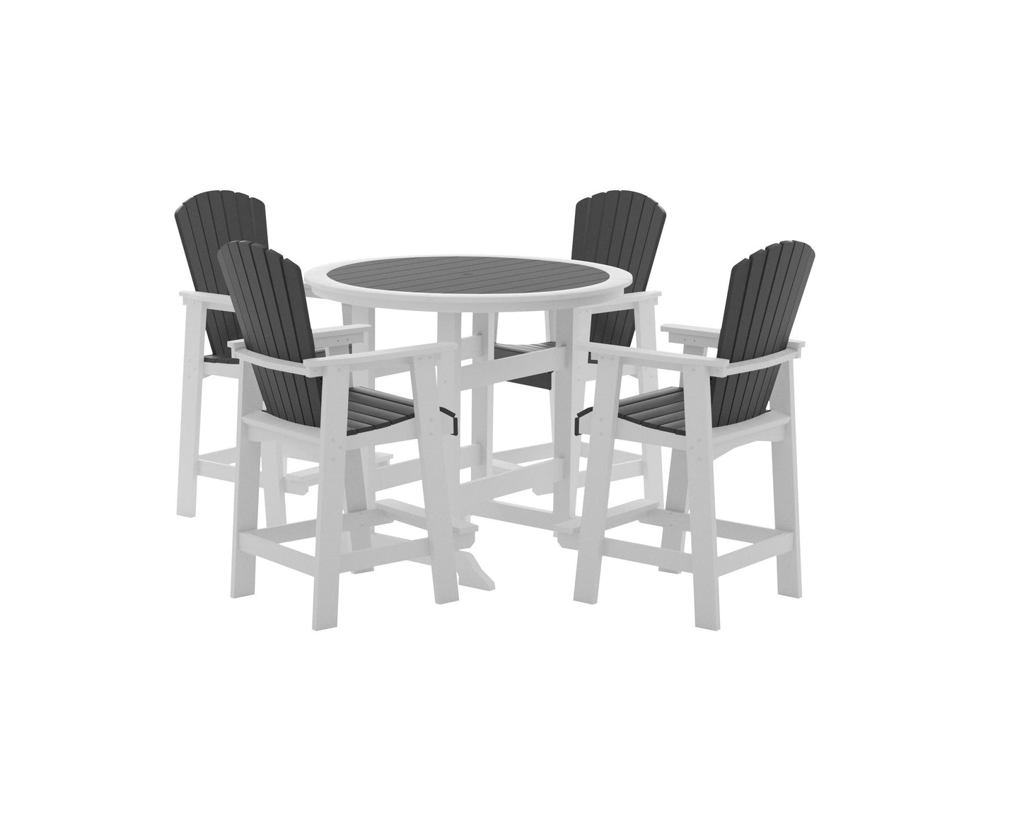 HDPE Patio Bar Table Set High Top Outdoor Table And Chairs Set Of 5 Bar Table & Stools Set With Tall Adirondack Chairs Set For 4