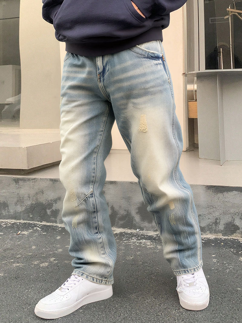 B2 - Non-elastic Small Straight-leg Pants
