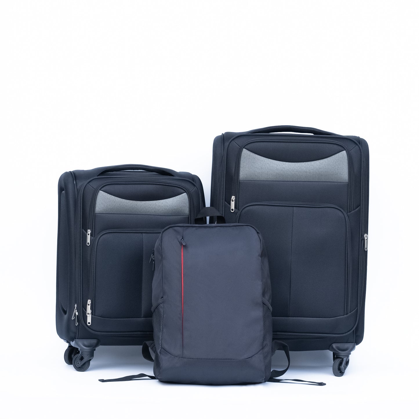20 24 Travel Case Two-piece Suitcase Set Oxford Trolley Case Without Password Lock Universal Wheel Oxford Cloth Backpack BLACK