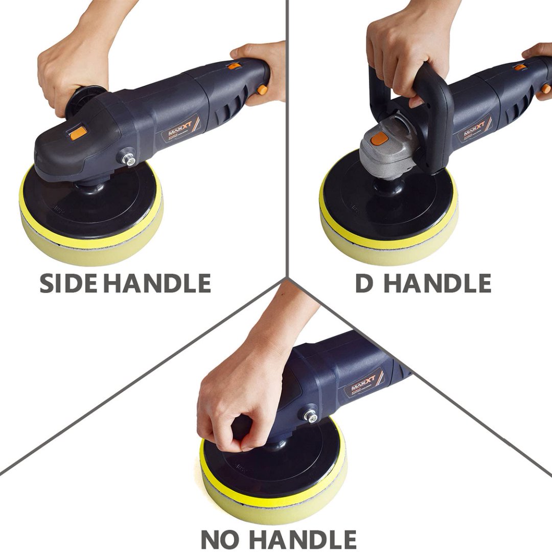 Car Buffer Polisher Rotary Variable Speed Car Polishing Machine 7 Inch Car Detailing Kit With D And Side Handle, Woolen Fleece Hood, Terry Polishing Bonnet, Sanding Discs