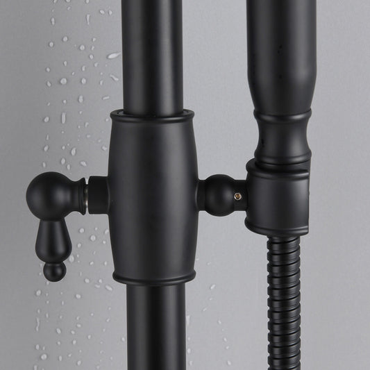 8-Inch Complete Rain Shower Combo System, Air-Injection Rainfall Spray, 3-Function Hand Shower, Wall Mounted In Matte Black