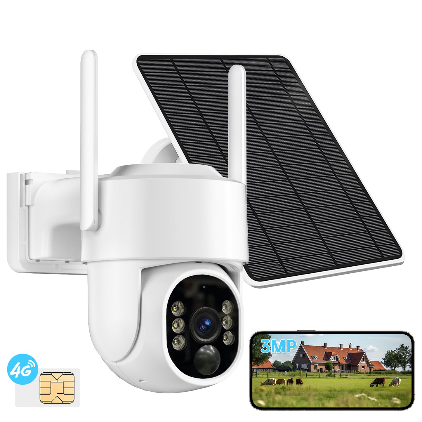 4G Rechargeable Battery PTZ CAMERA With 64GB Memory Card 4MP Dome Solar Camera CCTV Security 360 Degree Ip PTZ Camera