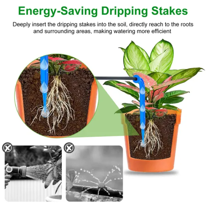 Automatic Watering System Kit With Timer Pum Device For 12Plants Rechargeable Battery