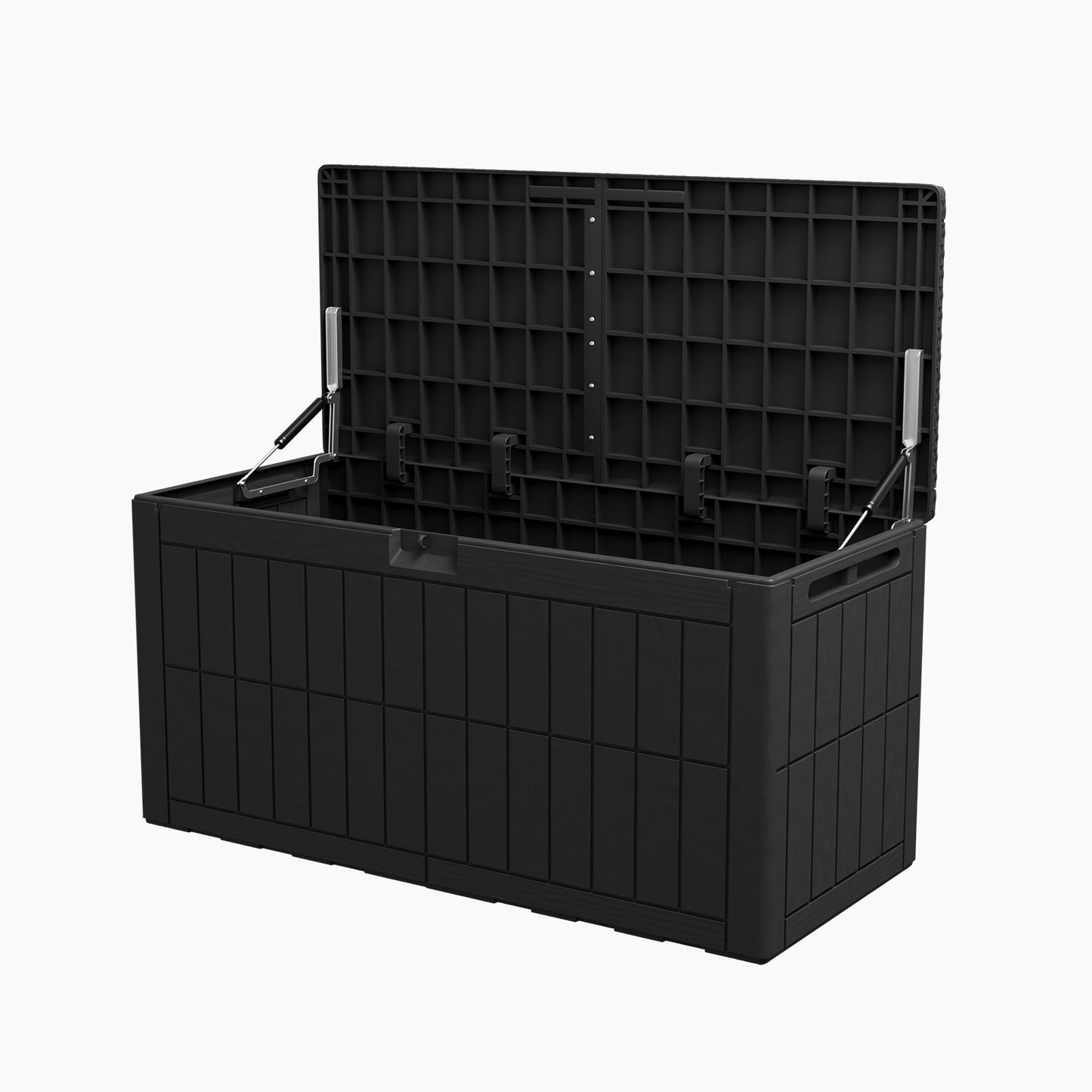 1 0 0 Gallon Outdoor Storage Box Water Proof Resin Deck Box Lockable Storage Bin For Cushion Patio Furniture Pool Accessories Garden Tools Black