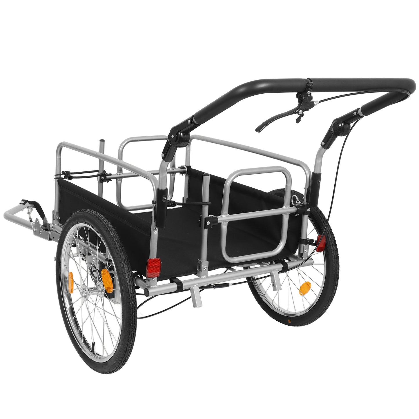 3- In- 1 Heavy- Duty Bike Cargo Trailer - E- Bike Compatible Steel Frame 110lb Capacity Convertible Stroller & Pull Cart W Suspension 20 Wheels & Accessories