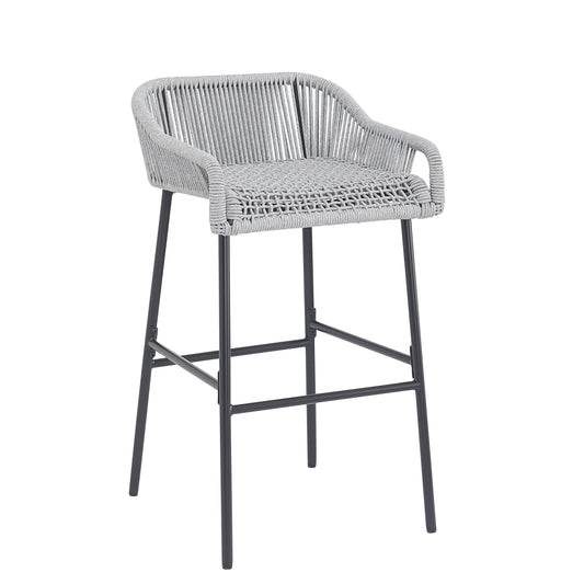 La Push Outdoor Patio Light Gray Rope Bar Stool Set Of 2