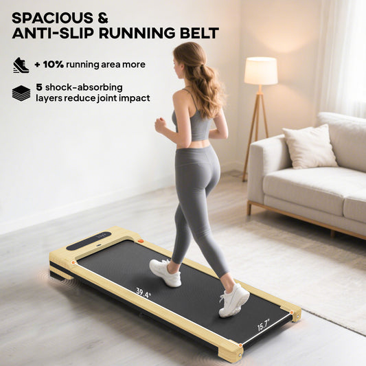 2.5HP Walking Pad, Under Desk Treadmill With Remote Control, Transport Wheels And LED Display For Home Gym Office