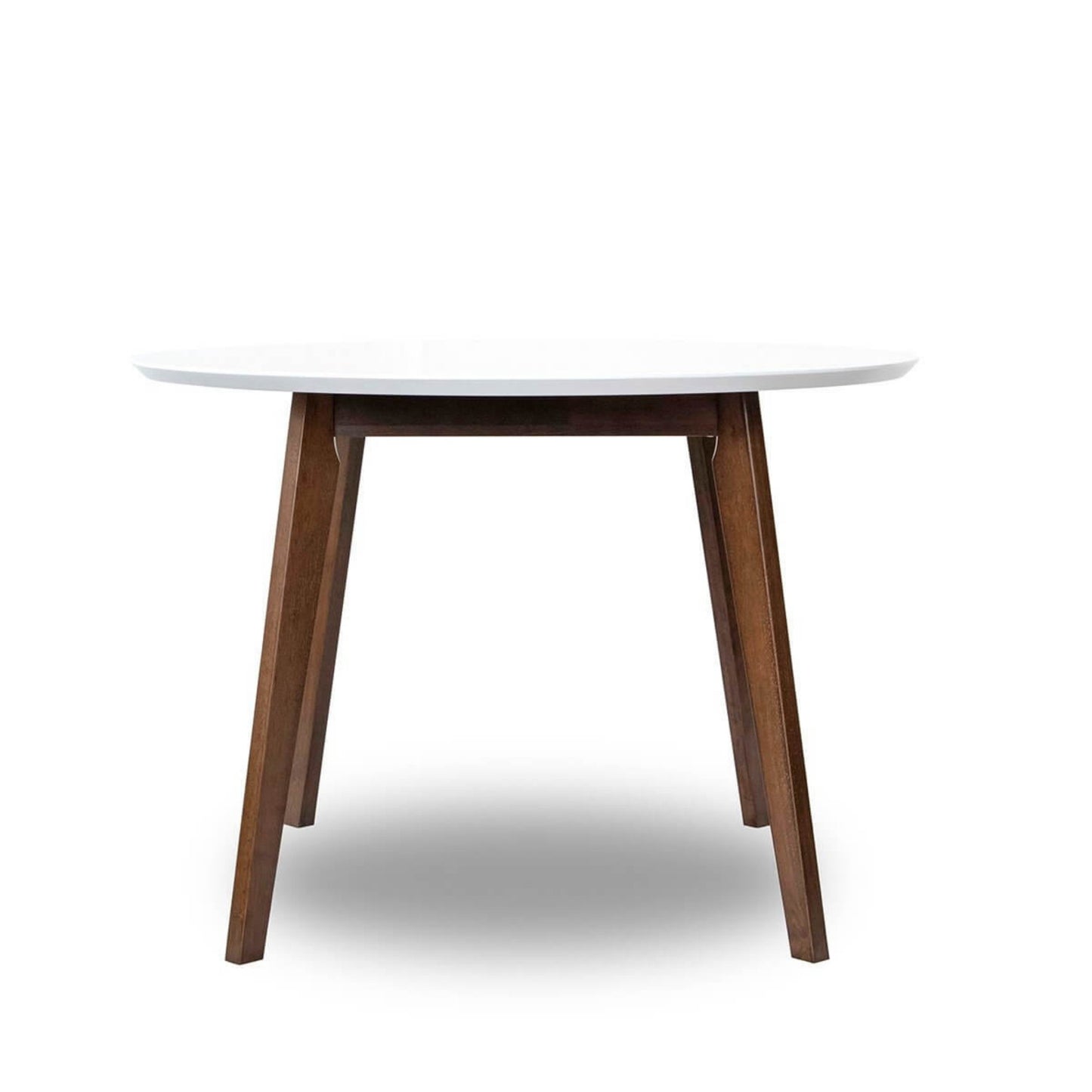 Alina Contemporary Dining Table With Smooth White Finish And Solid Wood Base 43 Diameter X 29.5 H Kitchen Dining Room Circle Dinner Pedestal Table