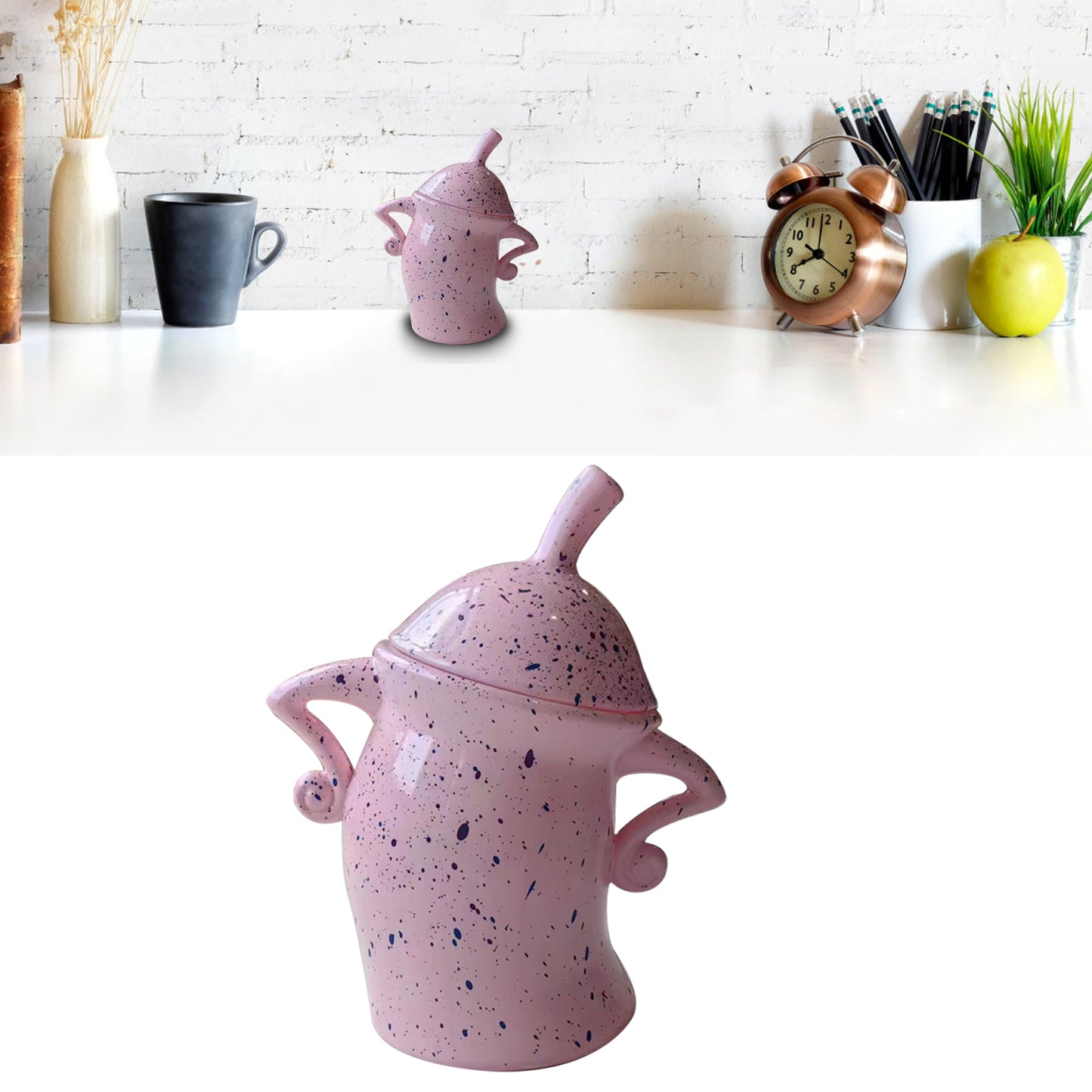 Canister With Attitude Drop Resistant PVC Durability Food Canisters With Lids Desktop Cup Ornament For Halloween Pink