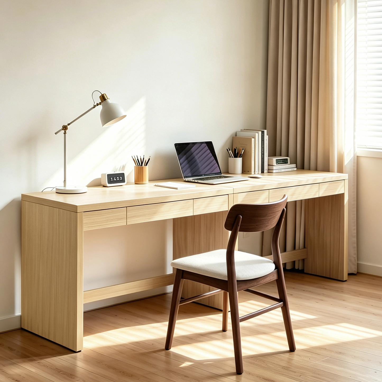 47 Inch Computer Desk And Writing Table - Farmhouse Home Office Desk With Drawer, Study Desk For Bedroom, Writing And Home Office Table