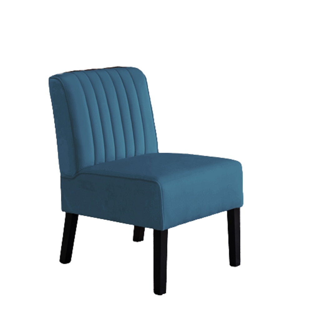 Reese Mid Century Modern Accent Chairs Set Of 2 With Minimalist Design, Elegant Velvet Upholstery And Solid Wood Legs, Ideal For Living Room Or Bedroom, Blue