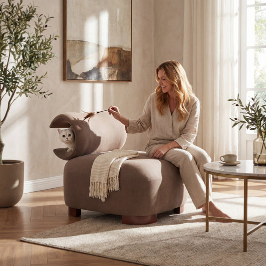 Modern Brown Polyester Accent Chair For Living Room - Pet-Friendly, 330 Lbs Capacity, Stylish Living Room Seating For Home & Office