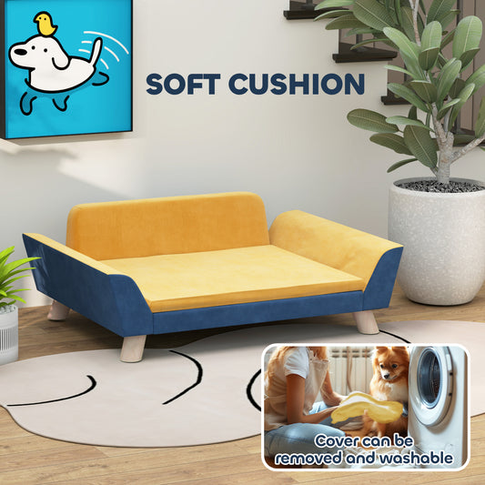 Dog Sofa Bed With Soft Cushion, Washable Cover , Orange