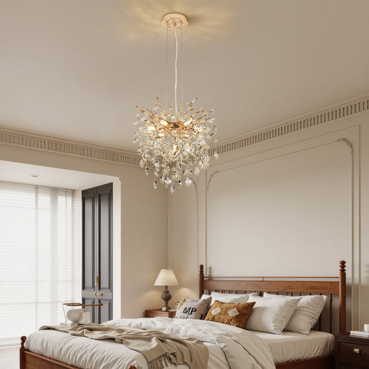 Modern Tree Branch Crystal Chandelier Luxury Gold Crystal Pendant Lighting 18 Contemporary 7-Light Chandeliers For Dining Room Kitchen Bedroom Living Room