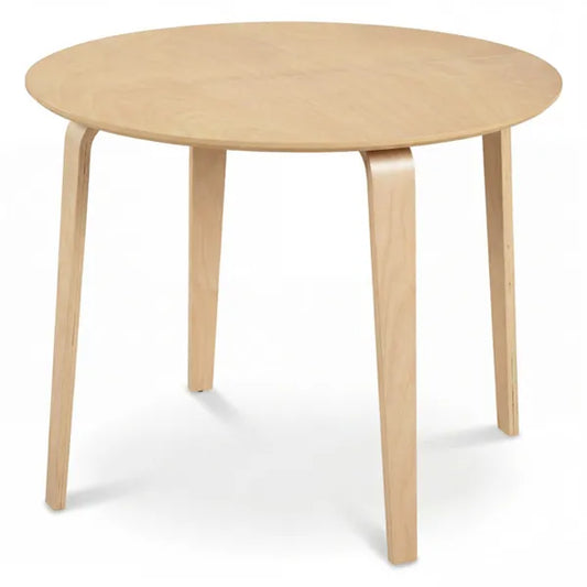 37.5" Round Dining Table, Solid Rubber Wood Legs For 4 People (Natural)