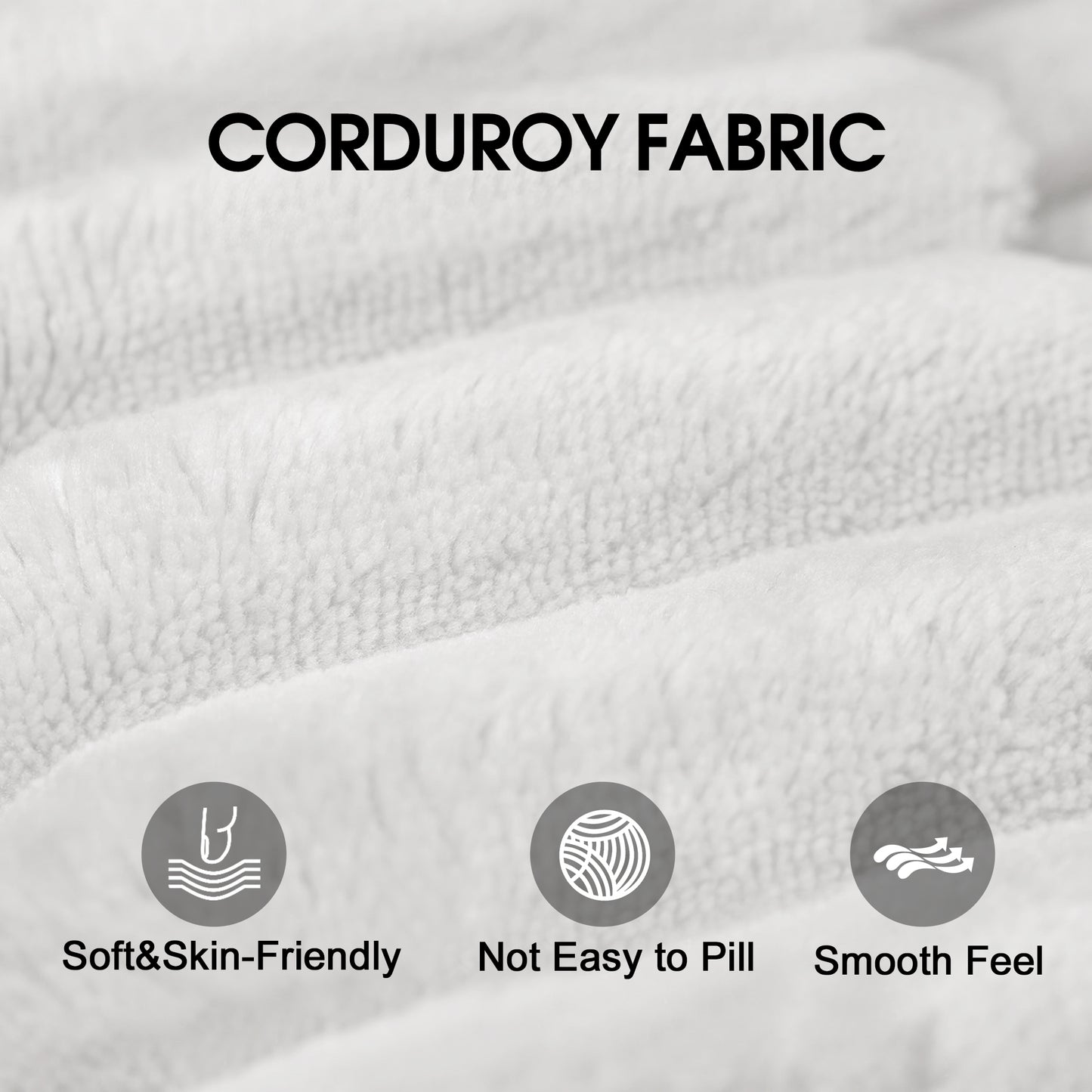 118.2 Cloud Sofa,Corduroy Fabric,Deep Seat Couches,Double-layer Design,Removable Cushion,No Assembly, DIY Combination For Living Room, Bedroom,Conference Room ,Apartment,White