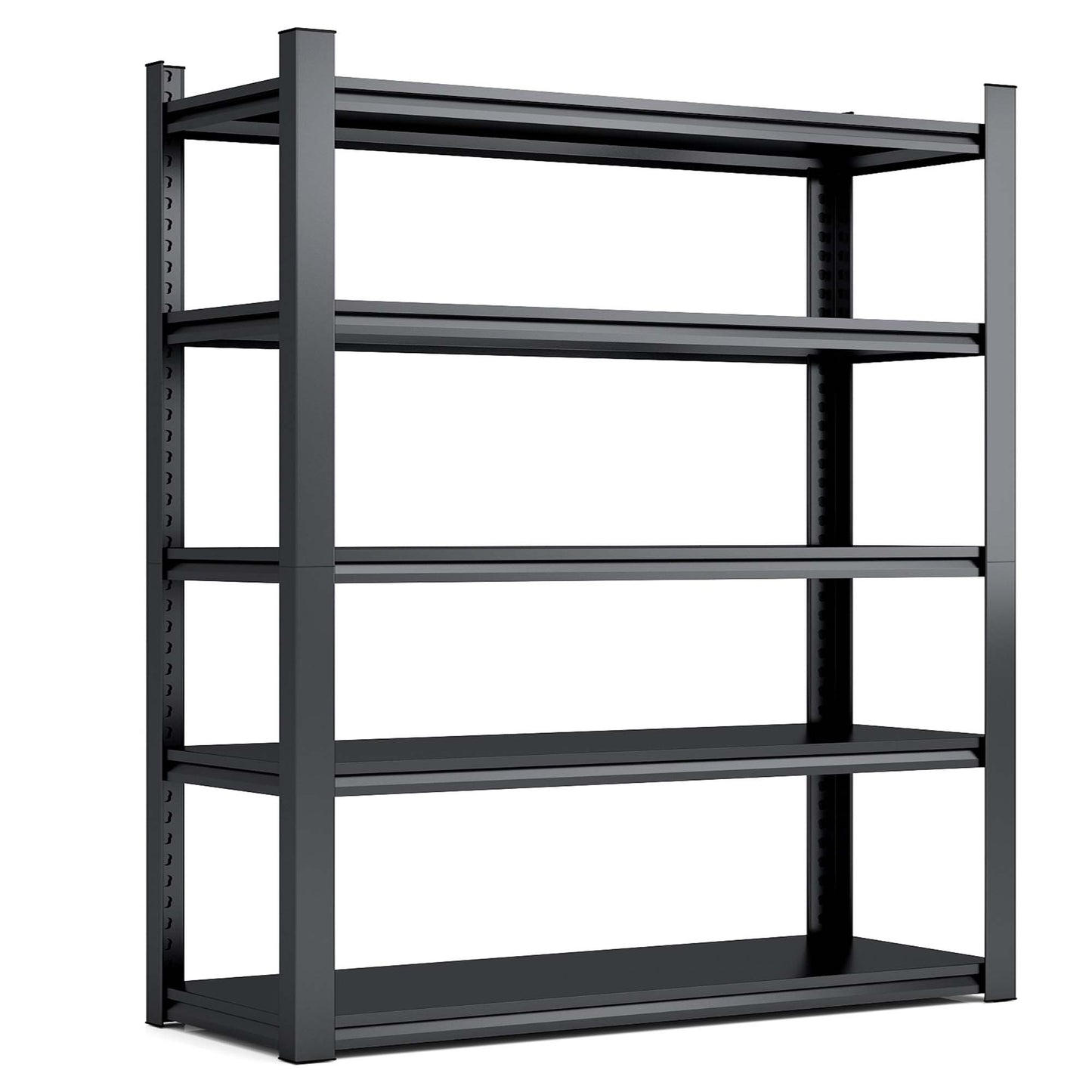 78 H 5 Tier Metal Shelves For Storage Garage Shelving 2000LBS Heavy Duty Storage Shelves Adjustable Garage Shelf Industrial Shelving Unit Storage Utility Rack,47.2 Wx18 Dx78 H,Black