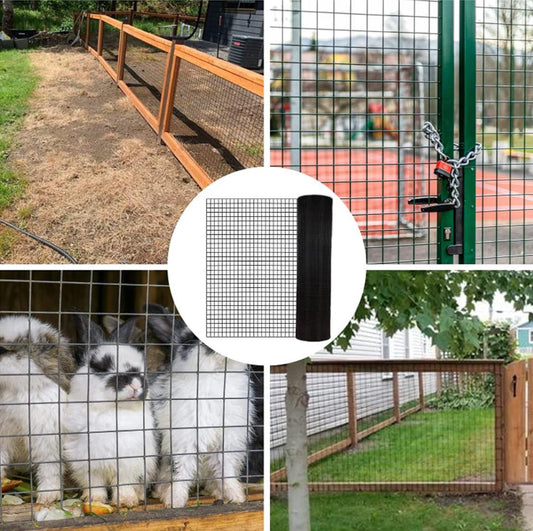 24 Inchx50 Ft Black Vinyl Coated Hardware Cloth, 21 Gauge 1 4 Inch Black PVC Hardware Cloth, Black Welded Wire Fence Supports Poultry-Netting Cage-Home Improvement And Chicken Coop