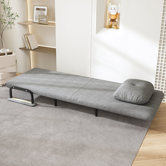 Folding Sofa Bed 5-in-1 Convertible Chair - 5-Position Adjustable Backrest With Pillow Space-Saving Sleeper For Living Room Bedroom & Office Grey