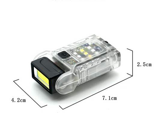 Mini Pocket LED Flashlight Magnetic USB Rechargeable Torch Work Light Belt-Clip