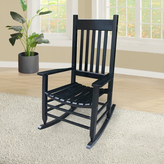 Wooden Porch Rocker Chair Black, Without Mat