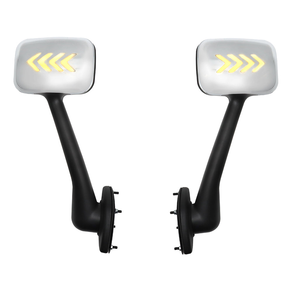 For 2008-2016 Freightliner Cascadia Hood Mirrors Chrome W,Turn Signal Left&Right