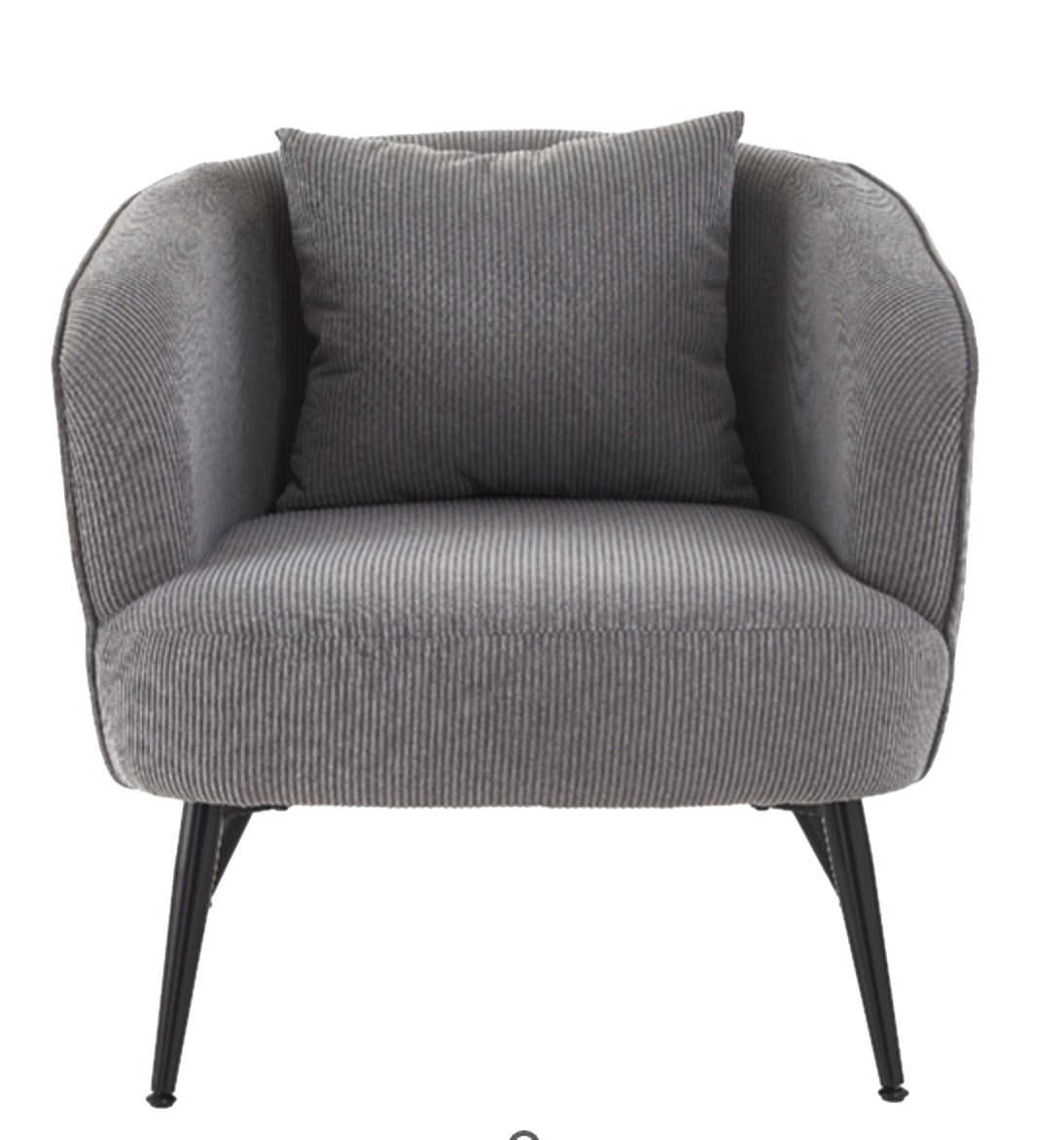 Velvet Accent Chair With Pillow, Modern Upholstered Armchair With Metal Legs, Comfy Barrel Chair For Living Room Bedroom