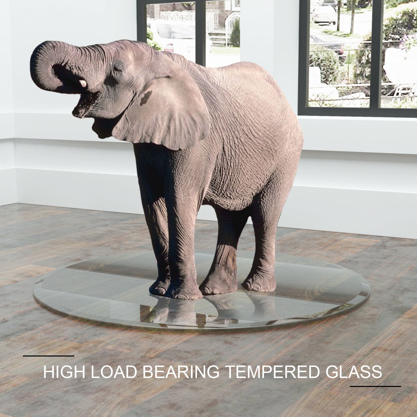 36 Inch Round Tempered Glass Table Top Clear Glass 0.25 Inch Thick Flat Polished Edge
