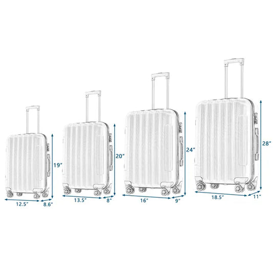 Vertical Pattern Four-in-one Universal Wheel With Handle Trolley Case 16in 20in 24in 28in ABS Aluminum Alloy Trolley Classic Color - Dark Gray N101 Product Upgrade