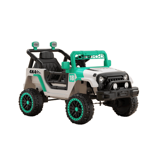 12V Ride On Car With Parent Remote Control, Toddler Electric Car With Spring Suspension, LED Lights & Music Player - Safe Battery Toy For Kids, Christmas & Birthday Gift WIGHT GREEN