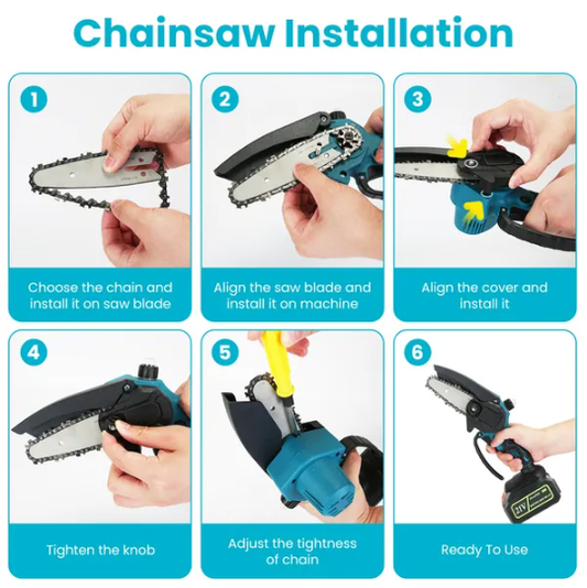 4 In 1 Cordless Pruning Shear And Electric Chainsaw With Max 5.5FT Extension Poles 4' 6' Pole Saw SK5 Blade Brushless Pruning Shear With 2Pcs 3.0Ah Batteries For Garden Yard GPCT5130