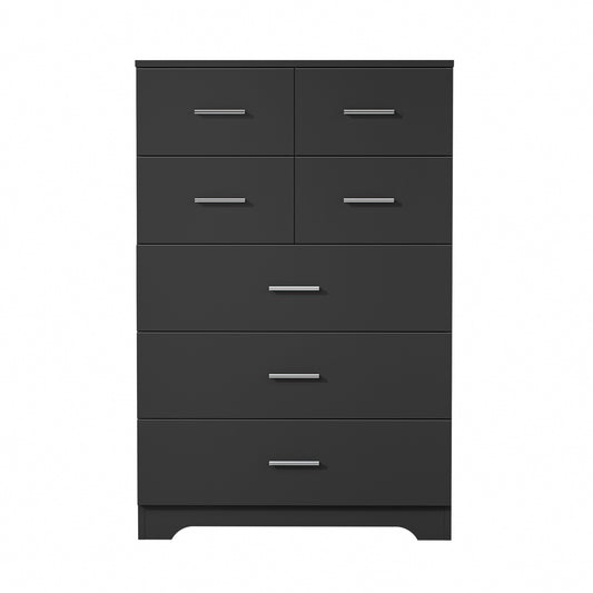 Wooden 7-Drawer Storage Cabinet With Built-In Outlet Durable Organizer For Bedroom, Living Room, And Office